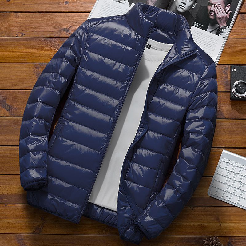 Picture of Autumn and Winter New Light Down Cotton-padded Jacket Men's Short Vertical Collar Hooded Casual Trendy Brand Couple Casual Cotton-padded Jacket