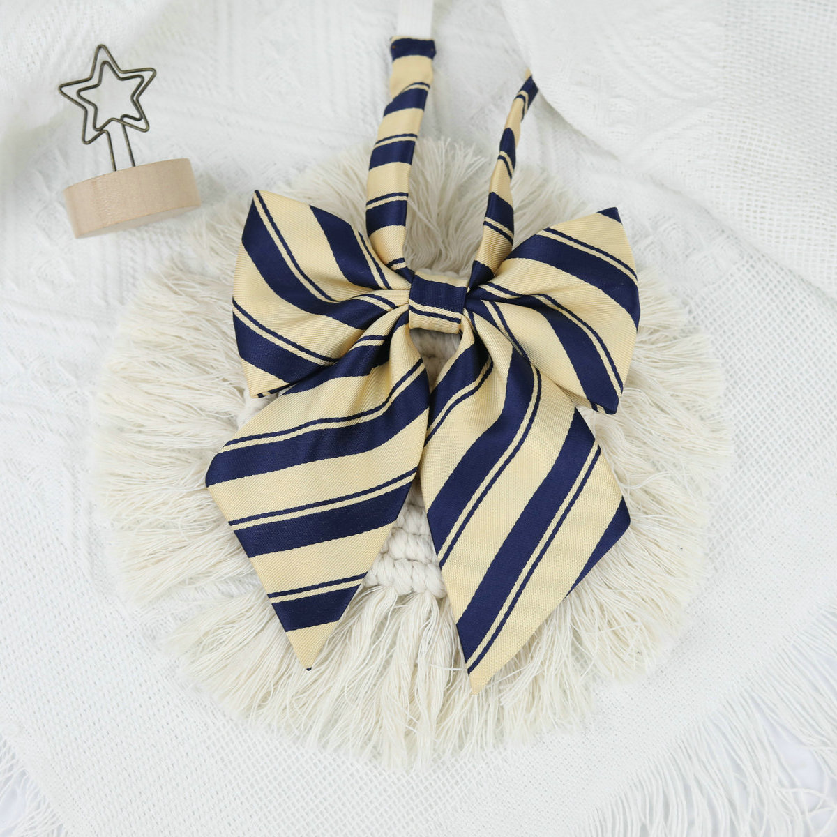 Picture of Jk Japanese Style Uniform Leather-band Free Tie Men's Bow Tie Women's All-match School Style Daily Striped Simple School Uniform