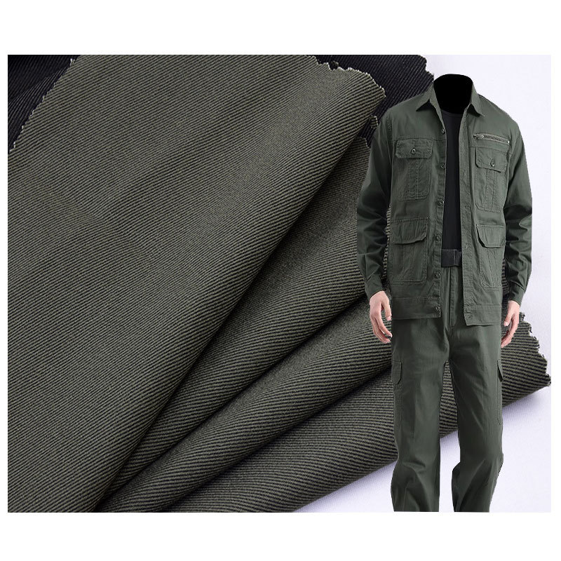 CVC cotton polyester elastic yarn card black silk 200D + 70D elastic yarn card pants fabric overalls cloth
