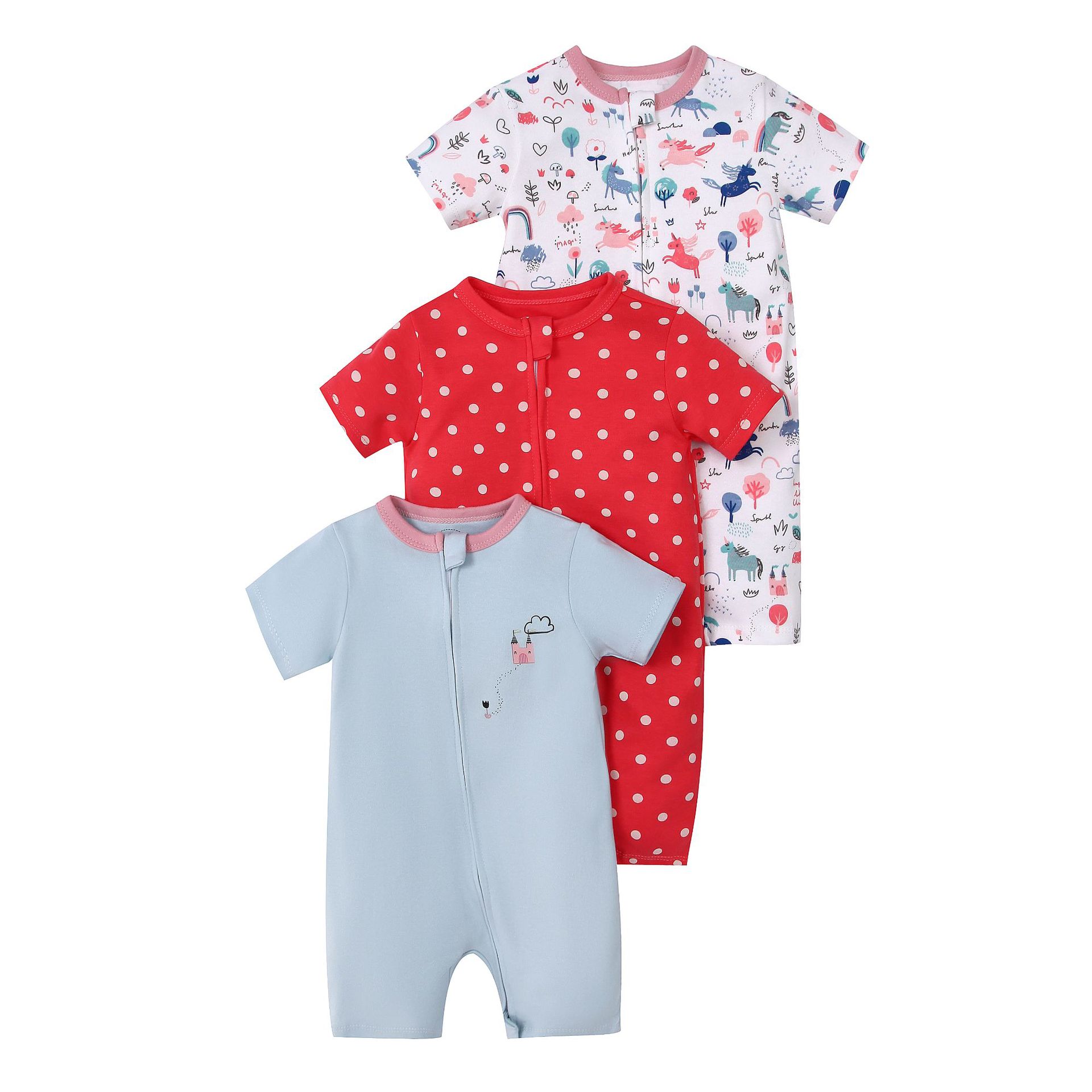 Picture of Foreign trade children's clothing summer baby jumpsuit short sleeve double zipper climbing clothing newborn baby gift box for cross-border