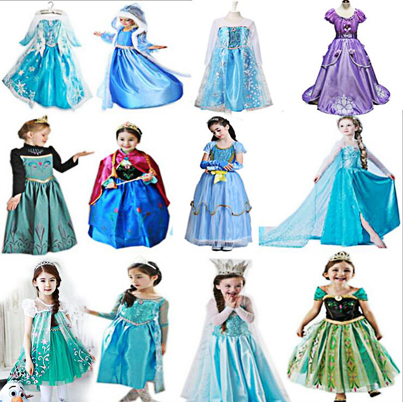 European and American daughter children's clothing COSPLAY cartoon Frozen princess Elsa dress Christmas costume