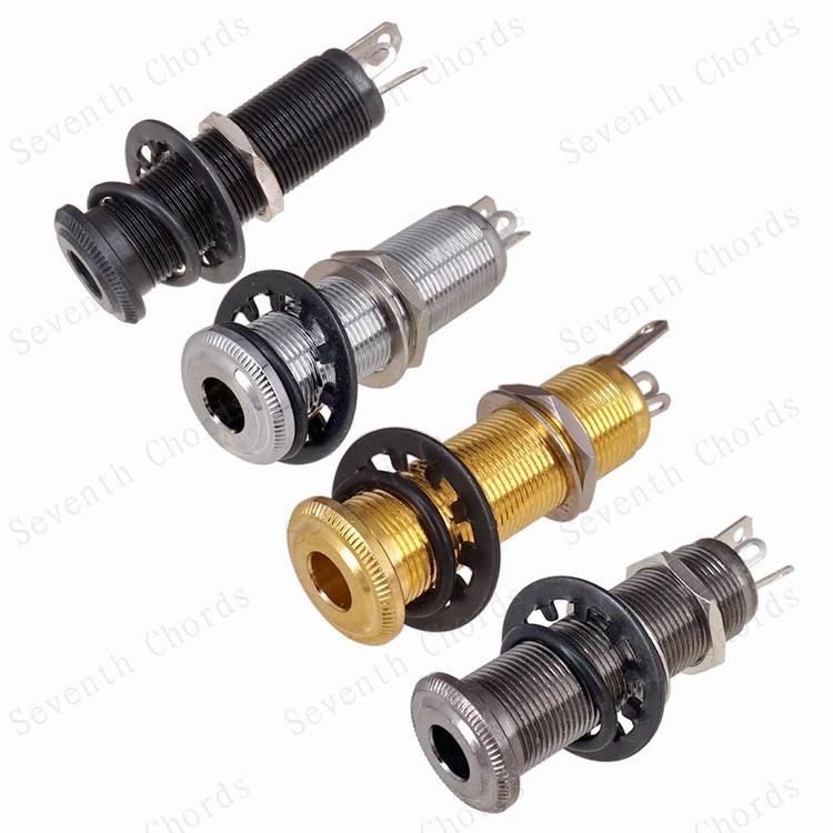 Brass Direct Plug Ribbed Tube Electric Bass Guitar Socket Output Jack Input Socket Sitting Interface Connection Hole