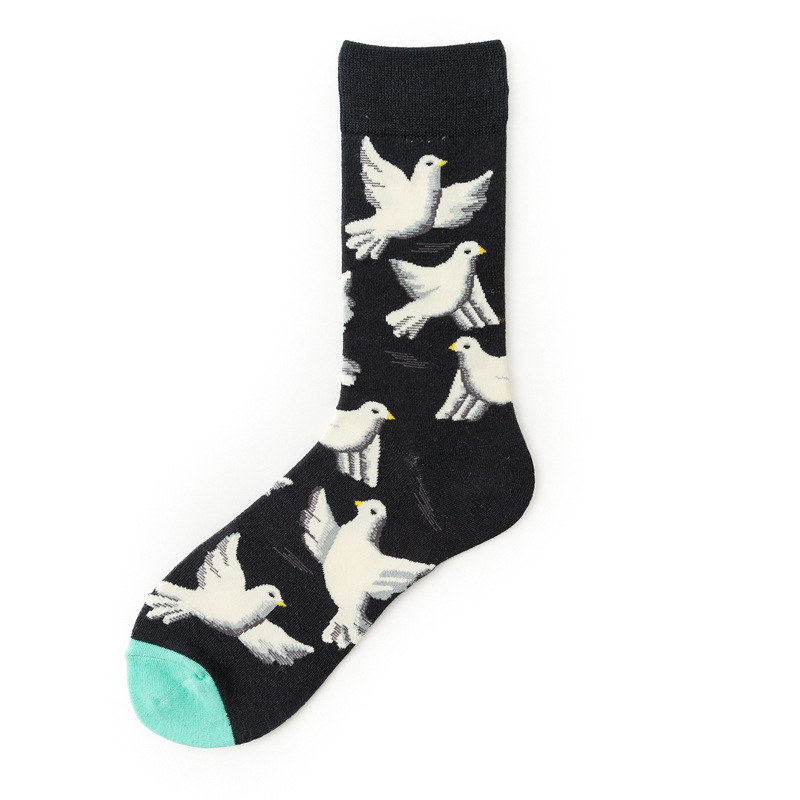 Picture of Mid-Calf Trendy Socks, Fashionable and Comfortable, Elegant Couple Socks, Long Socks for Export, Trendy Oil Painting Style, Jk Internet Celebrity High Socks, Wholesale