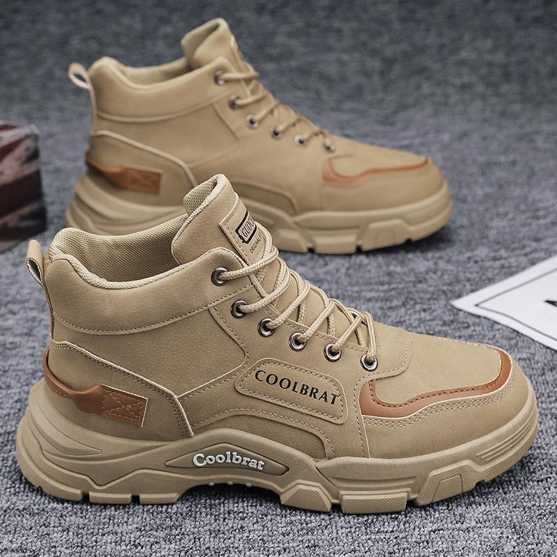 2025 Autumn Men's High-Top Martin Boots Korean Style Trendy Versatile Work Boots Mid-Top Short Boots Trendy Men's Boots