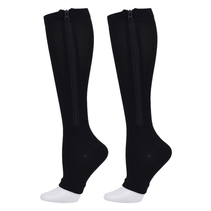 Manufacturer compression zipper socks long tube sports compression socks vein elastic socks zip sox socks