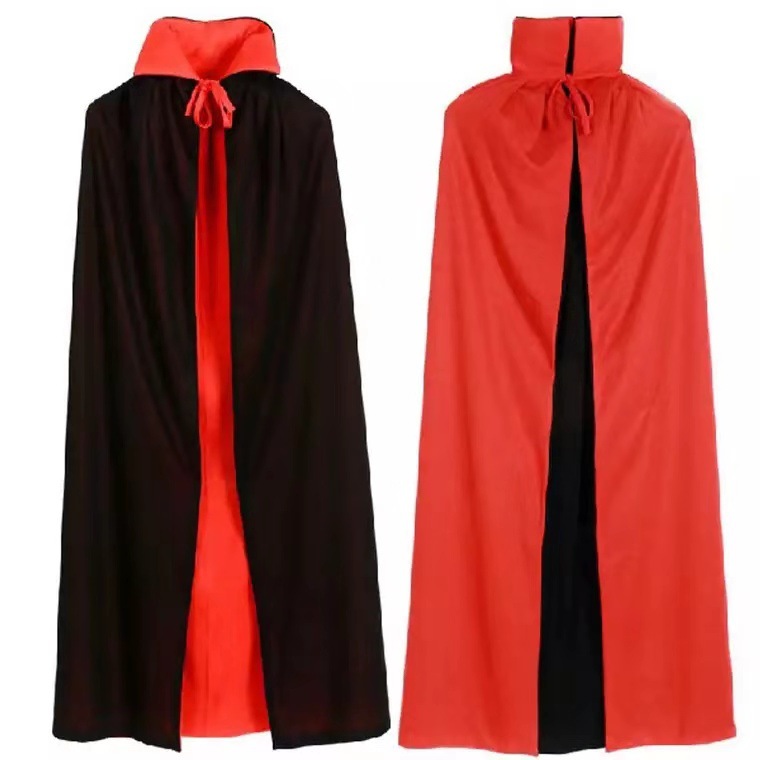 Halloween cape adult children black red stand collar death god costume cos party wizard vampire cape cape