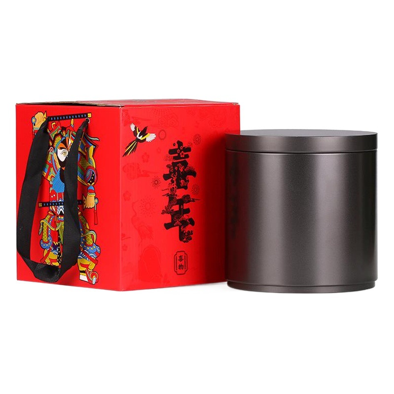 Large round tea cans universal packaging box black tea rock tea half a kilo a kilo sealed empty iron box can be customized