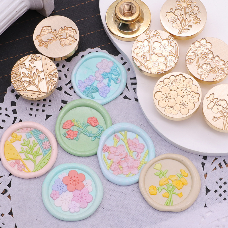 European Fire Paint Seal Head Green Plant Fire Paint Copper Head Ready Pattern Envelope Sealing Wax Fire Paint Seal Head Manufacturer