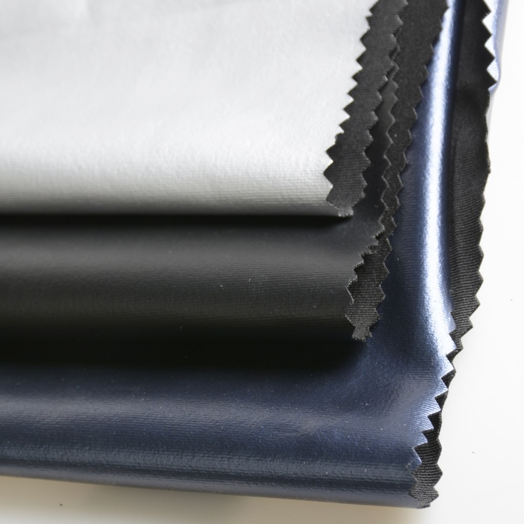 Picture of Silver film stretch sports fabric release paper waterproof composite fabric blue transfer coating sweat clothing fabric