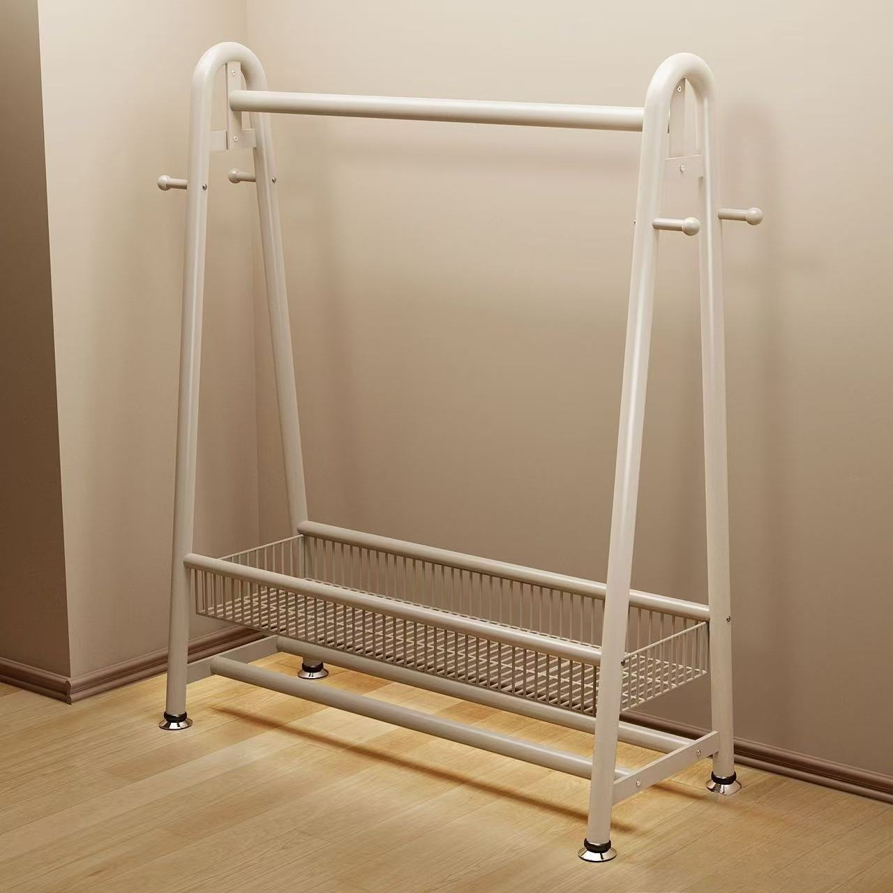 Clothes Hanger Clothes Rack Dormitory Extra Thick Floor-Standing Vertical Household Heightened Coat Rack Balcony Clothes Drying Rod Bedroom Hanging