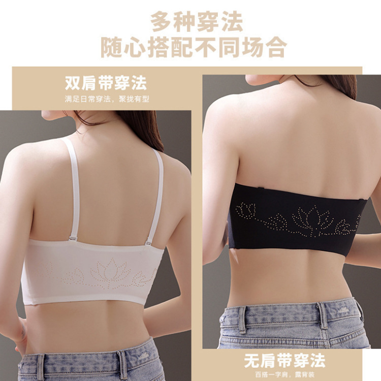 Picture of Summer Strapless Anti-Sliding Strapless Tube Top Front Buckle Push-Up Traceless One-Piece Back-Wrapping Invisible Bra