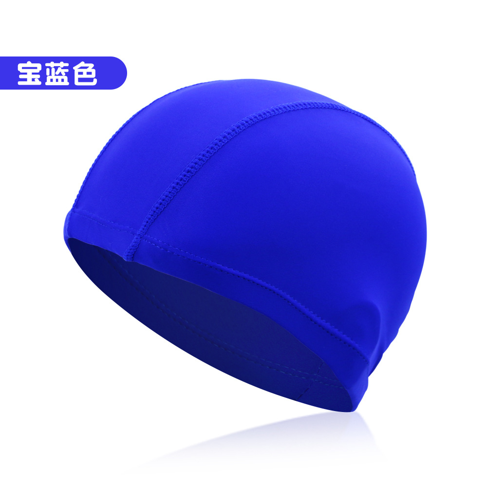 Picture of Adult color solid color swimming cap unisex cloth swimming cap three needle five thread nylon swimming cap manufacturers wholesale