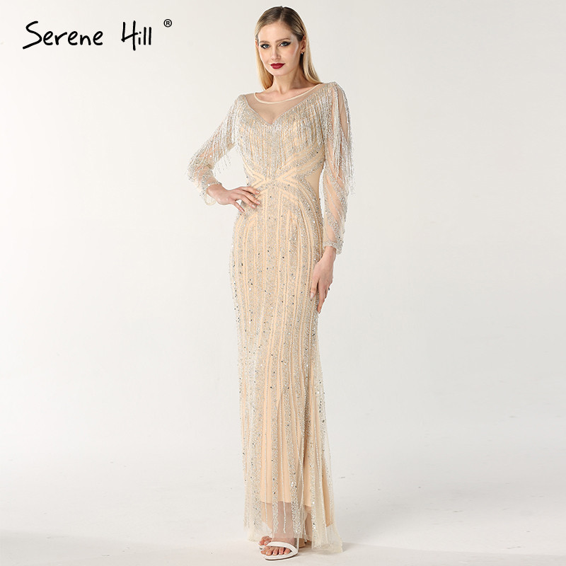 Toast Clothing 2020 New Fishtail Slim-fit Slimming Tassel Banquet Host Europe and America Cross-border Evening Dress LA60716