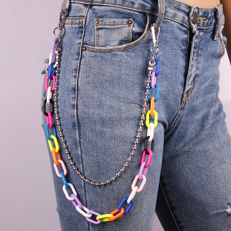 Picture of Removable Resin Chain Pants Chain Korean Green Fluorescent Pants Chain Ins Trendy Brand Hip-hop Pants Waist Chain Hanging Chain