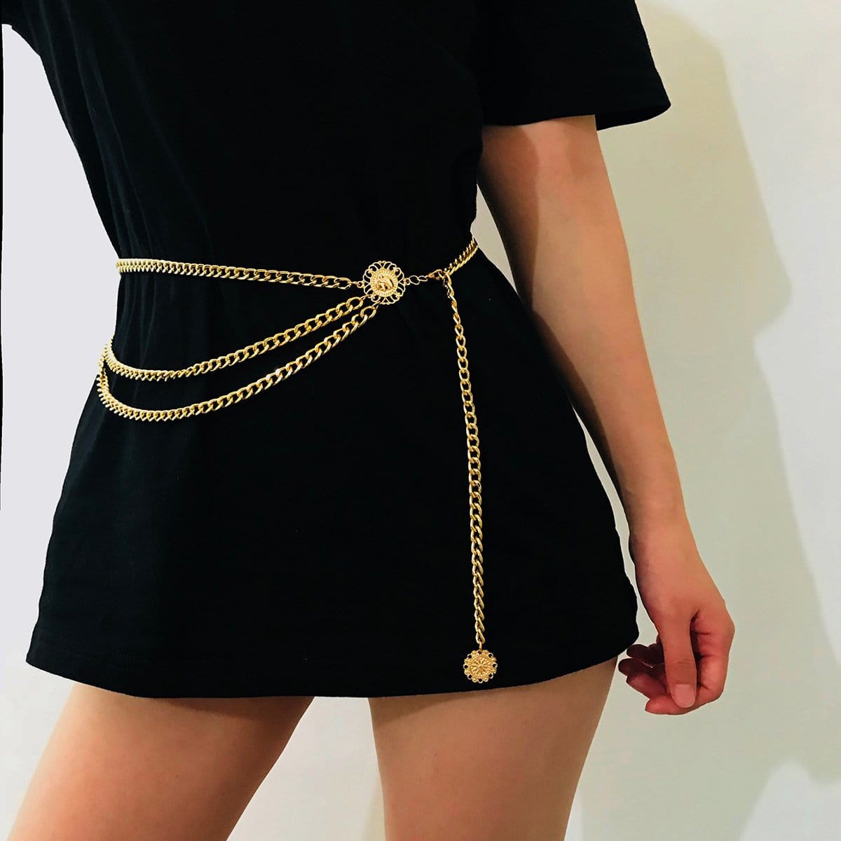 European and American Style Cross-Border Fashion Multi-Layer Alloy Body Chain Jewelry Queen Avatar Retro Street Style Slimming Look Waist Chain Trend