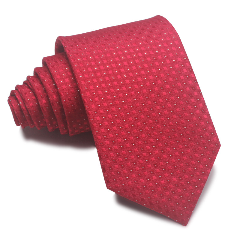 Picture of 25 New 8cm Polyester Jacquard Stripesd Tie 7cm Men's and Women's Business Formal Wear Casual High-End Red Black Blue