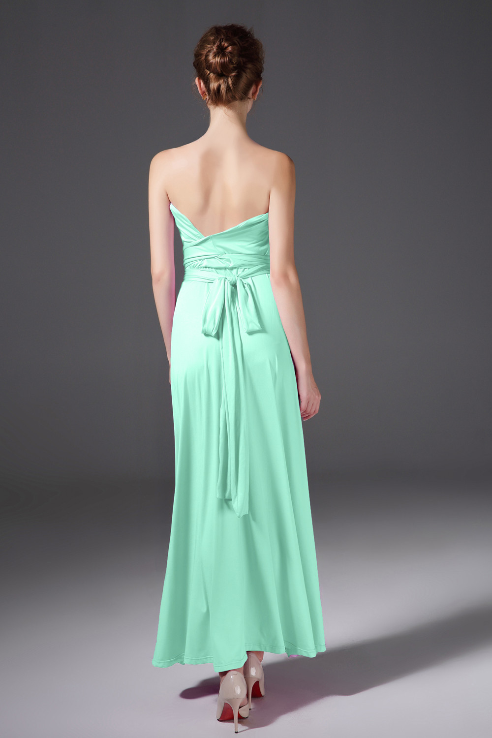Picture of French Retro High-end Sense Small Multi-wear Strap Large Swing dress Backless Sexy Bridesmaid Dress for Women