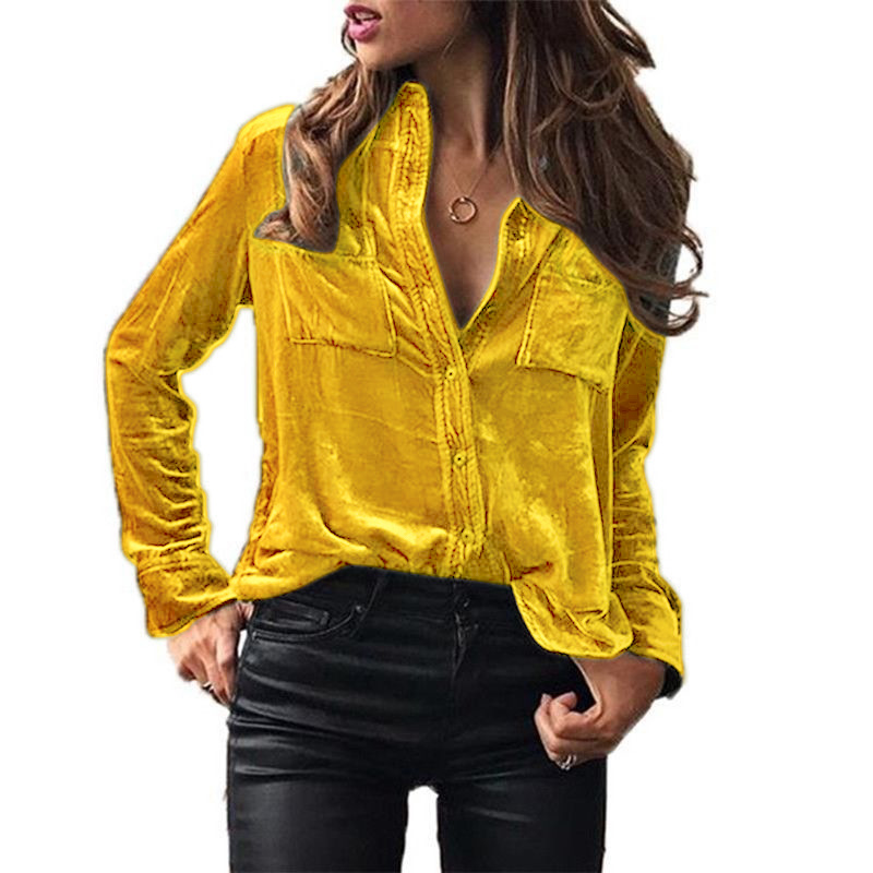 Picture of Spot Foreign Trade European and American Clothing Amazon Cross-Border Fashion Shirts Tops Spring and Autumn Temperament Long-Sleeved Shirts for Women Autumn