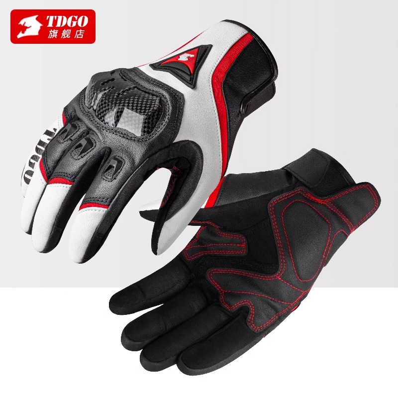 Autumn and Winter Motorcycle Riding Leather Gloves Motorcycle Retro Cruise Four Seasons Universal Windproof Waterproof Cold-proof Men and Women