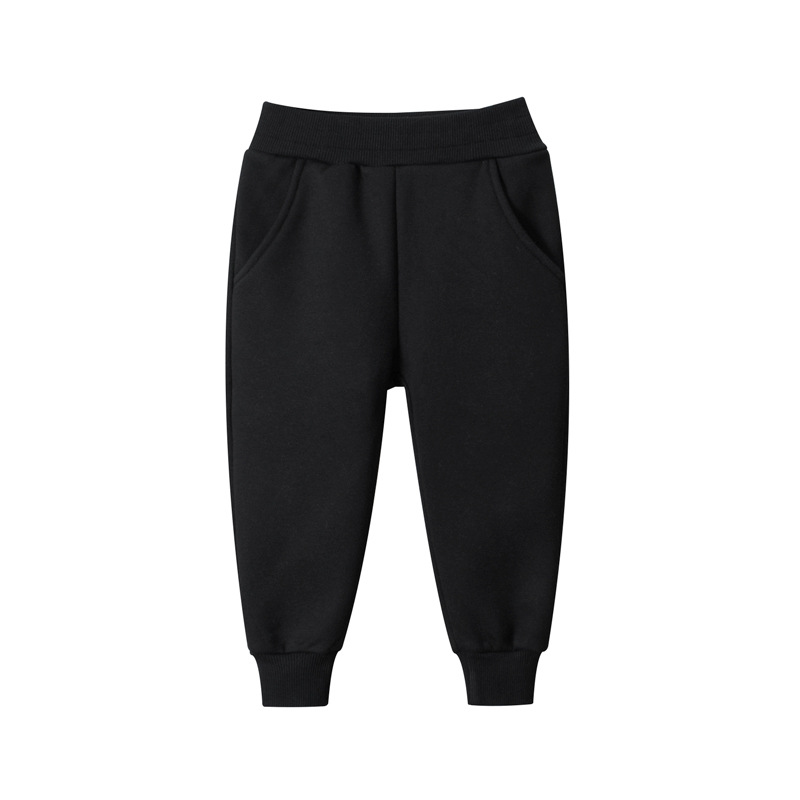 Picture of 27kids Korean children's clothing autumn and winter new wholesale solid color children's sports trousers boys plus velvet casual pants