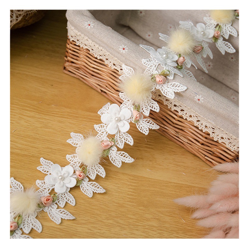 5-11cm Fruit Fragrance Series White Beaded Lace DIY Handmade Curtain Shoes Collar Decorative Fabric