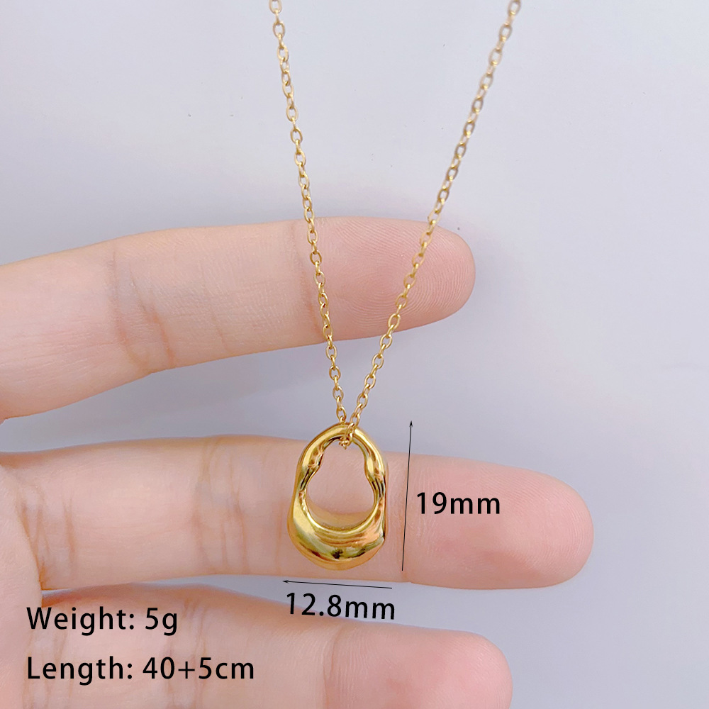 Picture of 2025 New Titanium Steel Irregular Drop-Shaped Necklace Earrings for Women Niche Accessible Luxury Design High-End Clavicle Chain