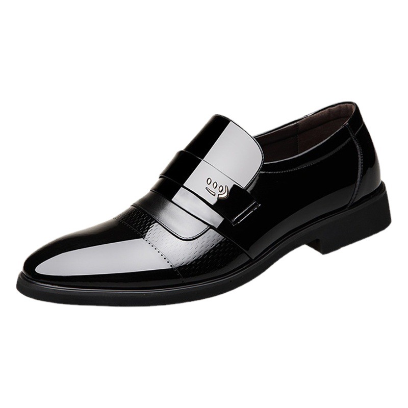 Invisible Inner Height Increasing Men's Shoes Pointed Bright Leather Patent Leather Business Dress Casual Men's Leather Shoes Wedding Shoes New Men's Shoes