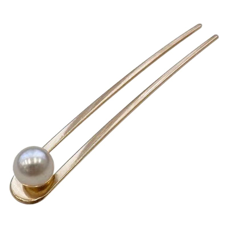 Lazy updo artifact U-shaped hairpin 2023 new women's high-grade pearl simple niche daily hair accessories