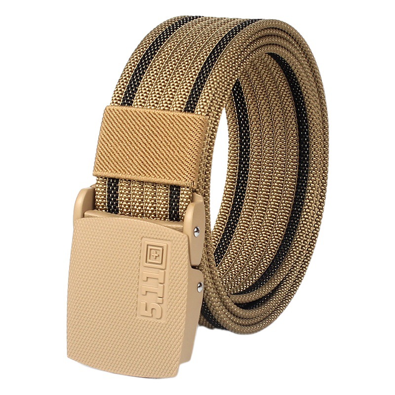 Men's Alloy Buckle Toothless Woven Belt Military Training Security Outdoor Tactical Military Fan Overalls Canvas Belt