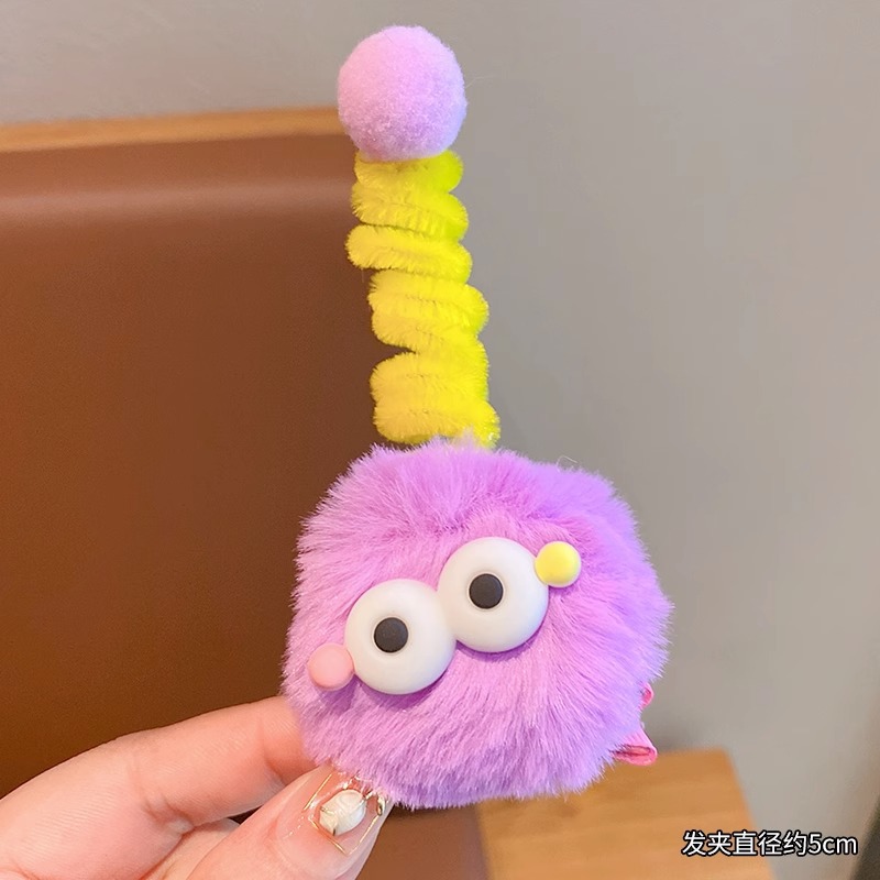Picture of Children's Cute Funny Ugly Cute Doll Hairpin Little Girl's New Top Clip Girl's Back of Head Plate Hairpin Headwear