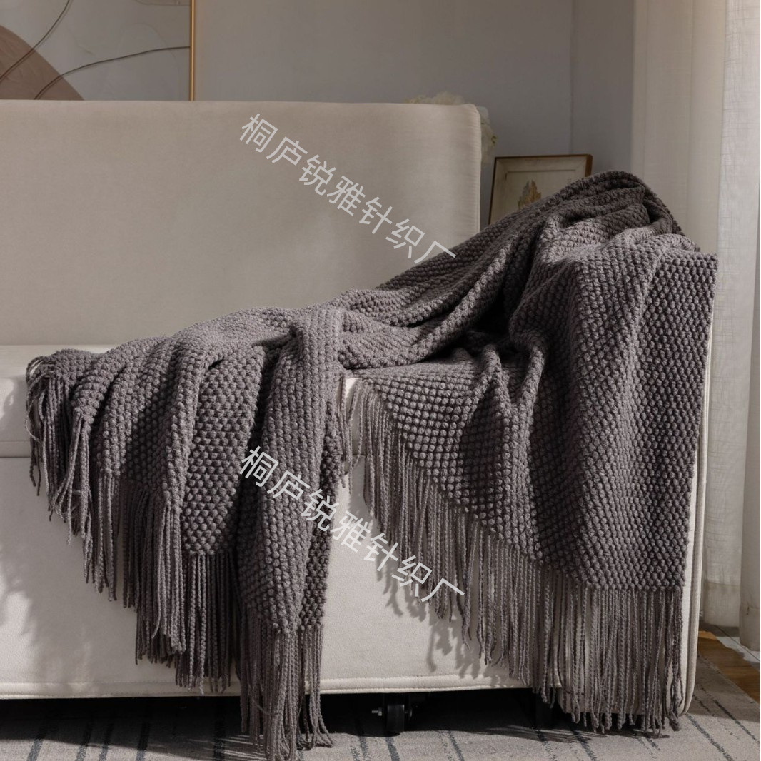 Picture of Cross-Border Simple Style B&B Decorative Blanket Air-Conditioning Blanket Nap Blanket Blanket Sofa Blanket Sofa Blanket High-End