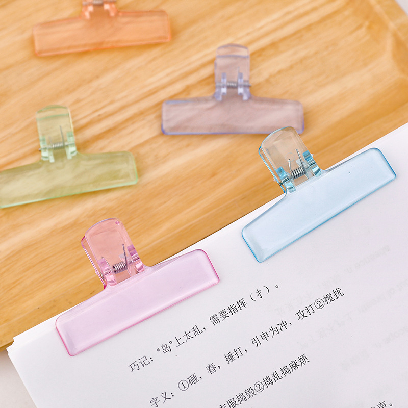 Picture of Creative Transparent Jelly Long Tail Clip Student Acrylic Clip Test Paper Storage Clip High-Value Ice Transparent Folder