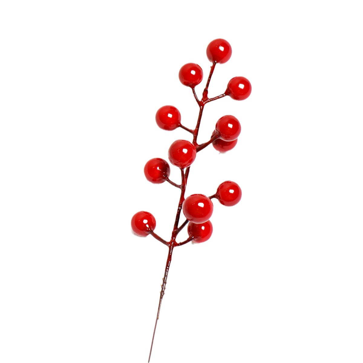 Picture of Source Factory Simulation Red Berry 12 Head Fork Christmas Foam Red Fruit Fortune Fruit Wire Christmas Decoration Accessories