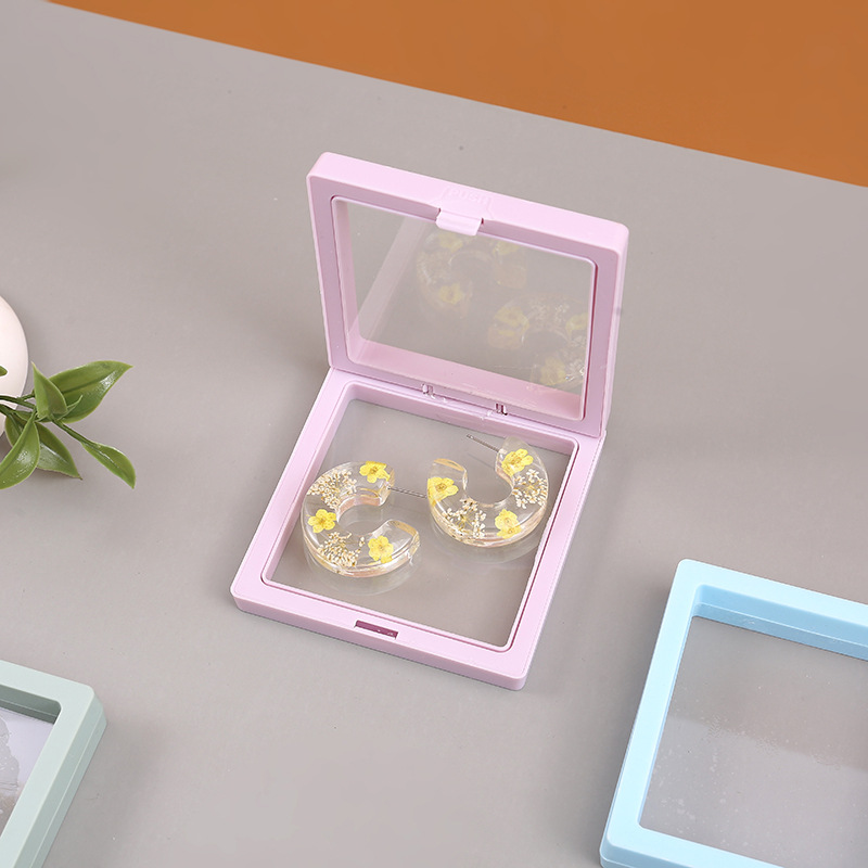 Promotional Display Packaging Box Ring Bracelet Necklace Jewelry Box Pe Colorful Suspension Box Film Box Jewelry Storage