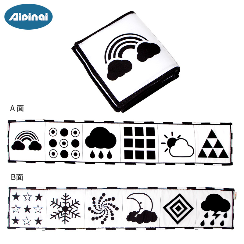 Picture of New listing black and white bed cloth book baby bed circumference baby tear can bite baby cloth book spot wholesale