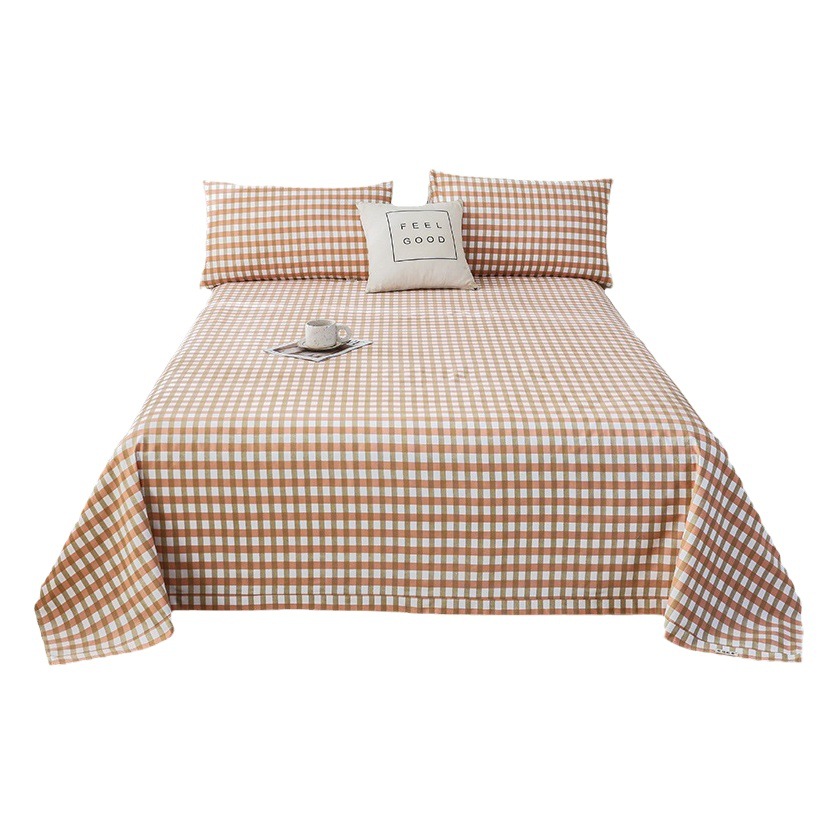 Picture of Pure Cotton Thickeneded Old Coarse Cloth Bed Sheetss 100 Cotton Maternal and Infant Grade Old Coarse Cloth Mat Bed Sheets Dormitory Single Three-Piece Set 2