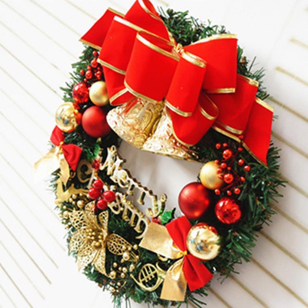 Picture of New 30cm Christmas wreath door hanging Christmas rattan decorations Christmas rattan ring 40cm50cm60cm