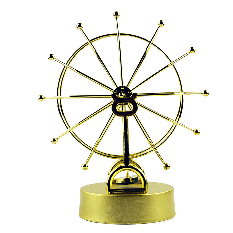 Picture of H818 Golden Ferris Wheel Permanent Motion Instrument Full Metal Frame Sky Instrument Infinite Magnetic Swing Instrument Large Dynamic Ornaments