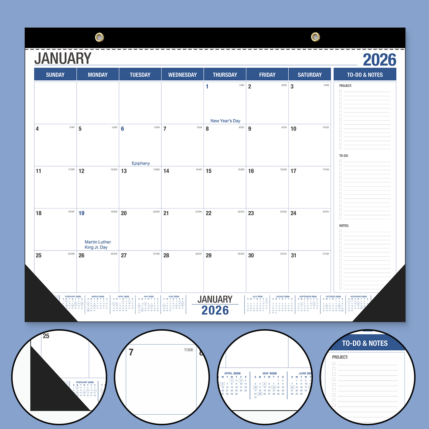 Picture of Extra Large English Version of the Wall Calendar Amazon's Popular Simple and High-Looking 26-27 Calendar Countdown Desktop Table