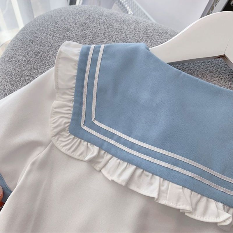 Picture of Girls' Preppy Style Skirt Summer Kidsren's Jk Suit 2025 New Style Girl's Shirt Pleated Skirt Two-Piece Set