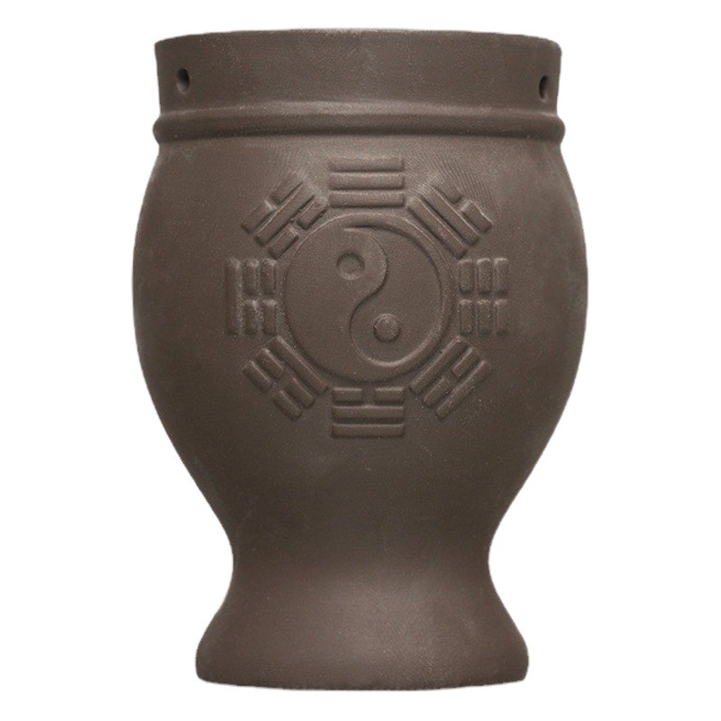 Stone moxibustion jar purple sand Cup ceramic scraping Cup household multi-functional double-layer purple sand moxibustion instrument small moxibustion jar