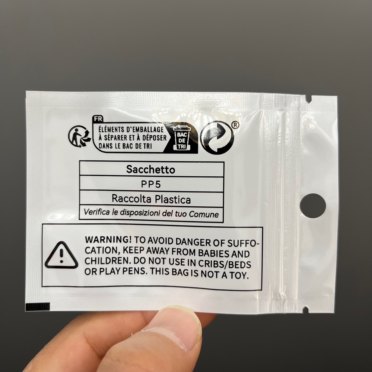 temu Amazon environmental protection label plastic pp5 ziplock bag kneading bone bag Xi Yin shein label