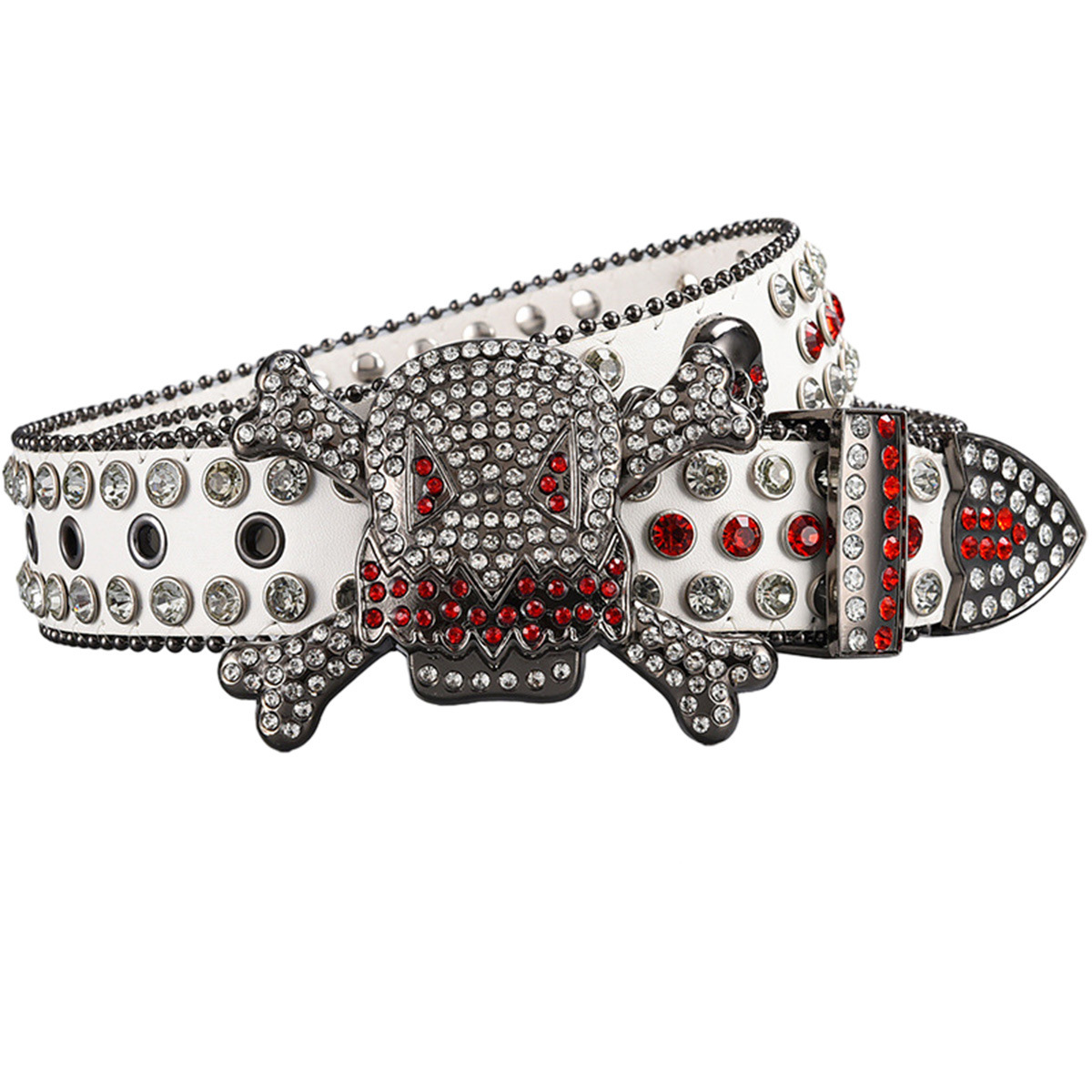 Crystal men's wholesale rhinestone accessories skull belt needle rivet scalp belt cross-border buckle shorts skull