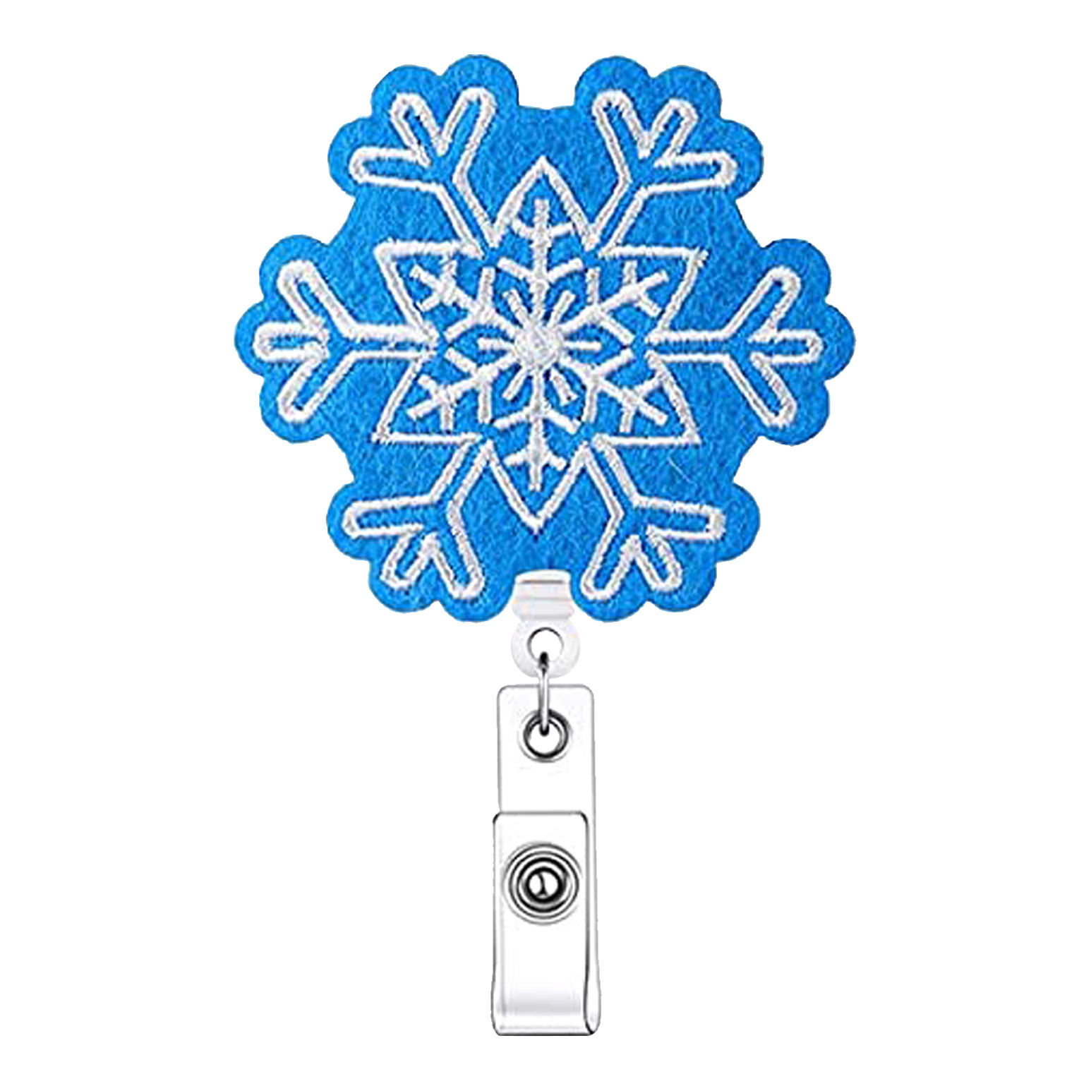 Picture of Handmade embroidery Christmas felt easy pull buckle easy pull snowflake snowman elk retractable rotating easy pull gift