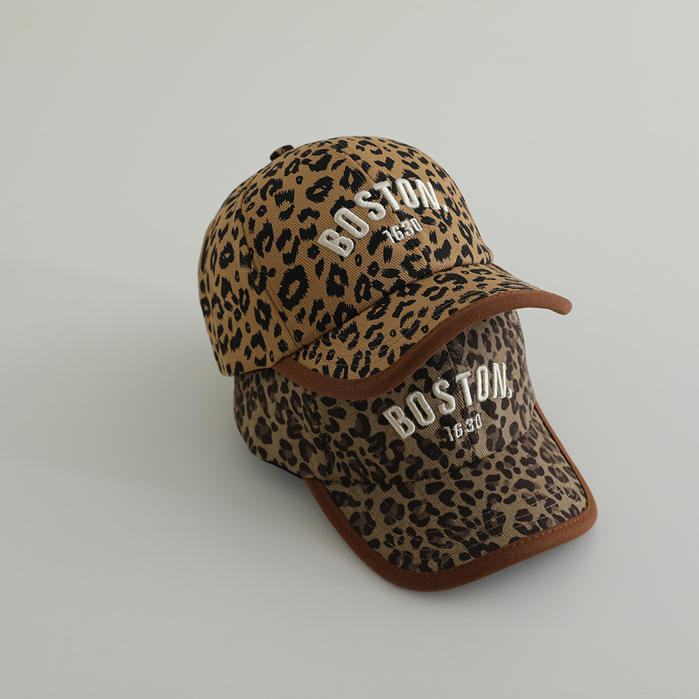 Sunscreen B Sunshade Cap Girls New South Korea Net Letters OS Leopard Print Children's Hat Red Baseball Cap for Men