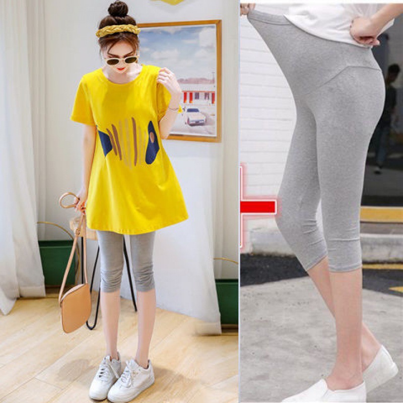 Picture of in stock 2024 spring and summer pregnant women fashion suit new loose summer long short sleeve clothing two-piece top