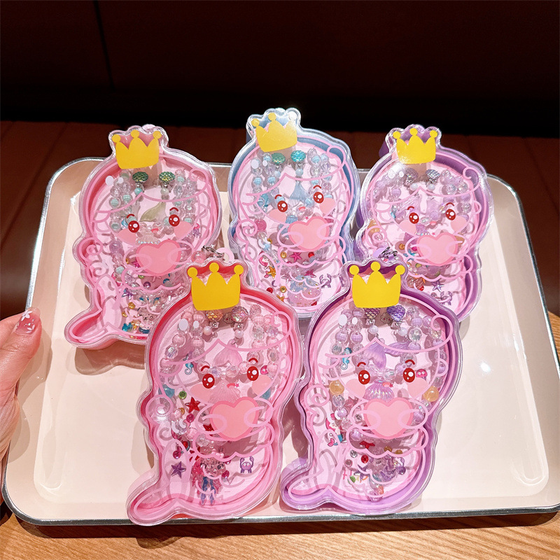 New Mermaid Gift Box Jewelry suit Creative Ocean Series Princess Baby Necklace Bracelet Dance Class Gift