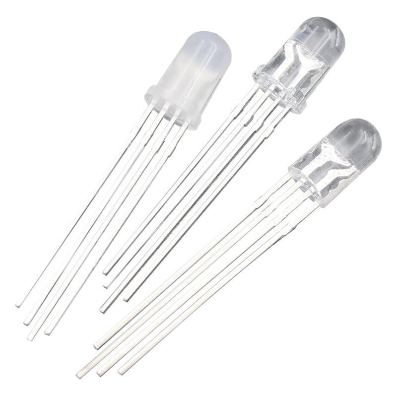 Factory F5/5Mm Round Head Four-Legged Light-Emitting Diode Full-Color Rgb High-Brightness Common Cathode and Common Yang Plug-In Led Lamp Beads