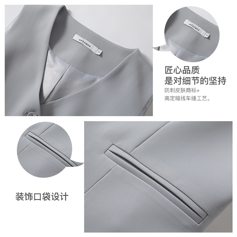 Picture of Suit Small Vest Grey Vest Women's Jacket New Outfit Top Short Sleeveless Vest for Small Women