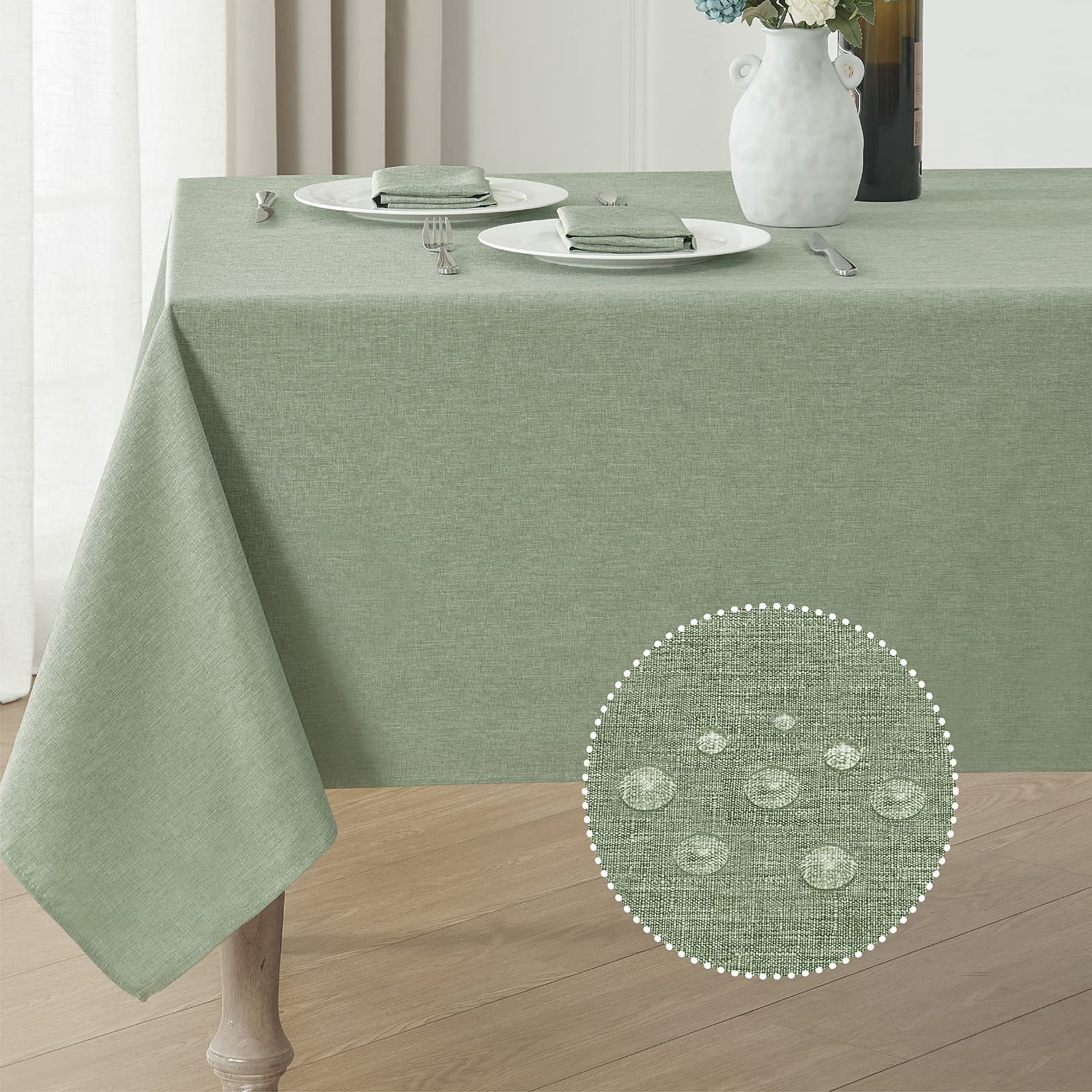 Yingchuang's new birthday party decoration props grass green solid color linen waterproof and oil-proof